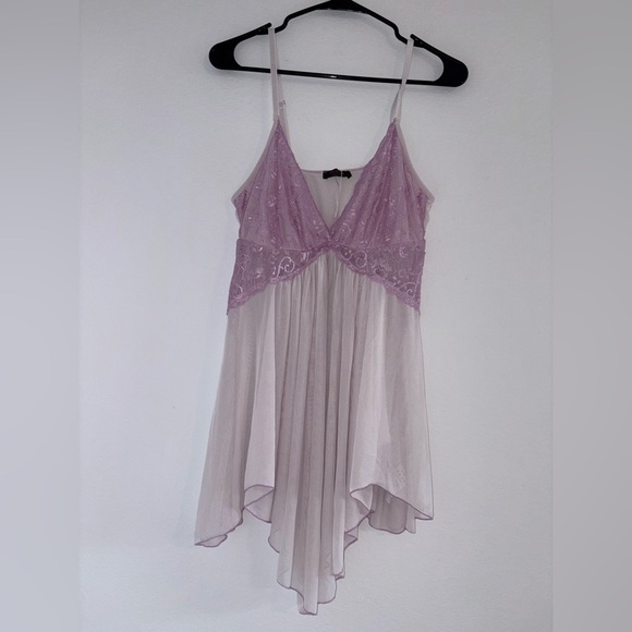 Lavender Lace Babydoll Chemise - Picture 3 of 10